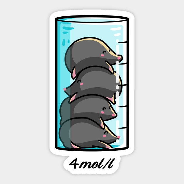 4 Moles Per Litre Chemistry Science Joke Sticker by freeves